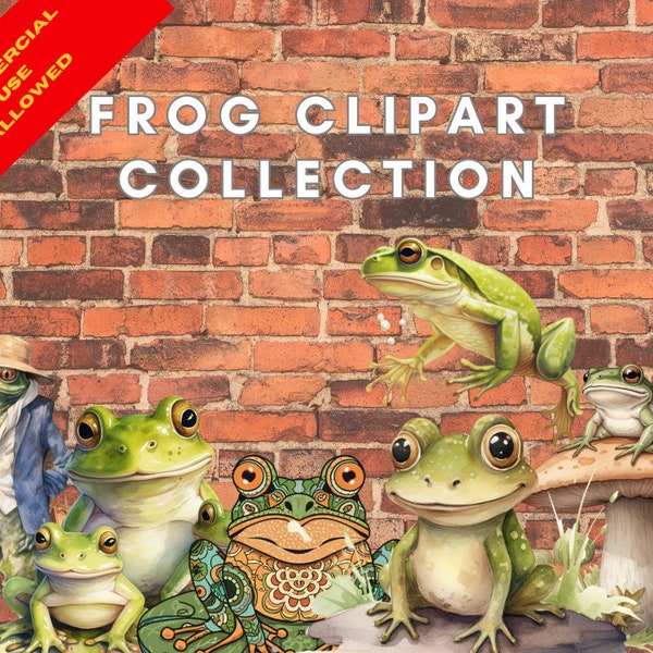 Frog Clipart Collection - Vintage to Modern Frog Illustrations for Nursery Decor, Greeting Cards, and More