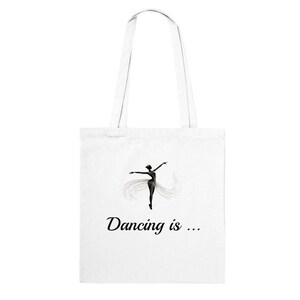 Eco-friendly Cotton Tote Bag - Dance-inspired Design, Large Capacity, Durable Handles