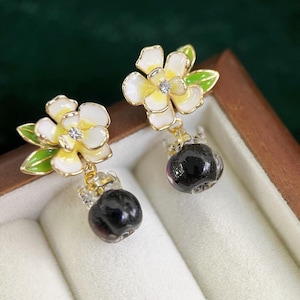 Blueberry Earrings Glass Fruit Earrings Food Jewelry Dangle & Drop Earrings Stud Handmade Earrings Gift For Her Earrings Cute Kawaii Earring