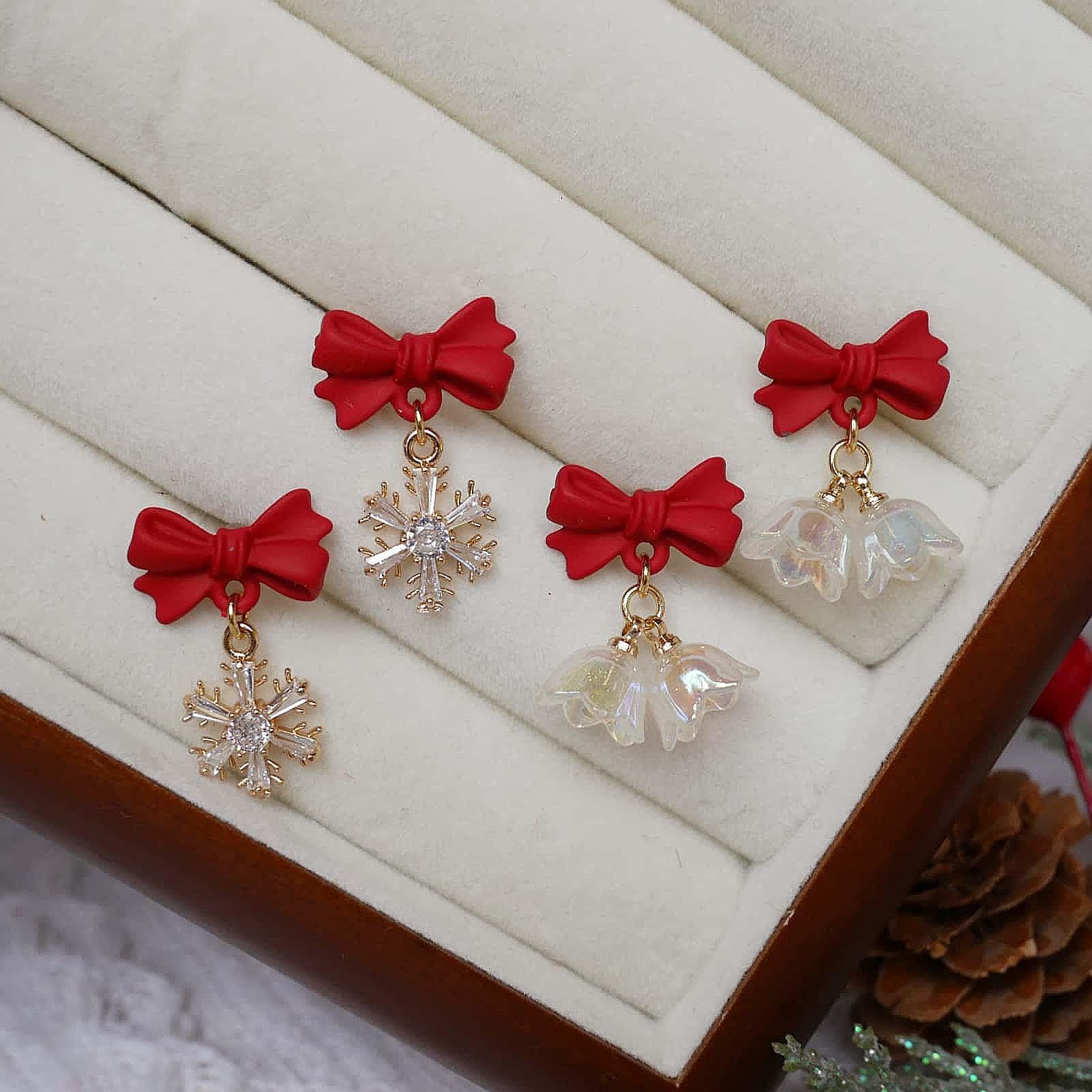 Christmas Glass Bauble Earrings | Star Fragment Drop Earrings | Holiday Gift For Women & Girls