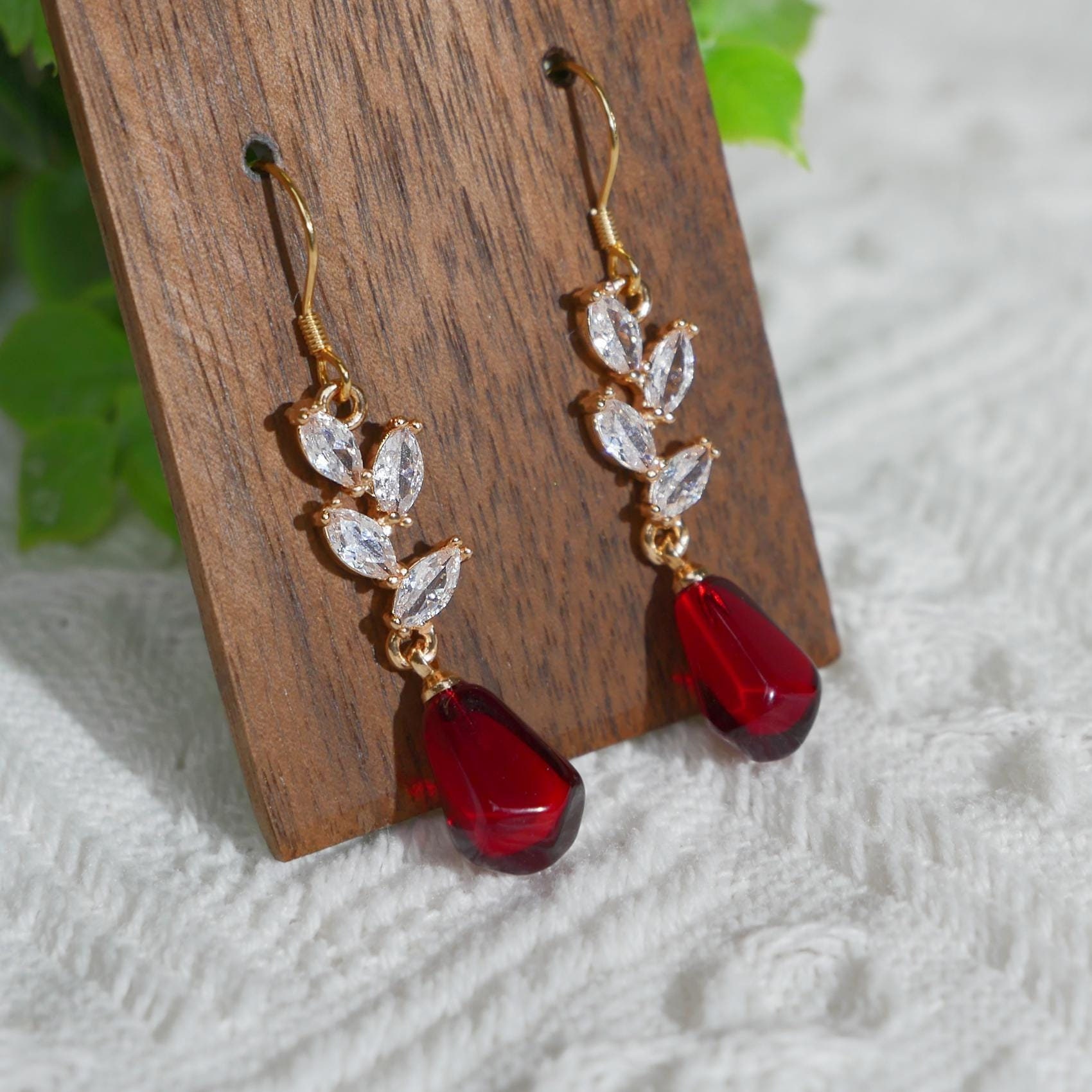 Pomegranate Seed Dangle Earrings Hypoallergenic Sparkle Zircon Fruit Earrings Red Cute Food Earrings Gift For Her Birthday Christmas