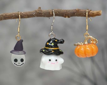 Halloween Earrings Pumpkin Earrings Ghost Earrings Skull Earrings Halloween Gift For Her Spooky  Earrings Halloween Jewelry