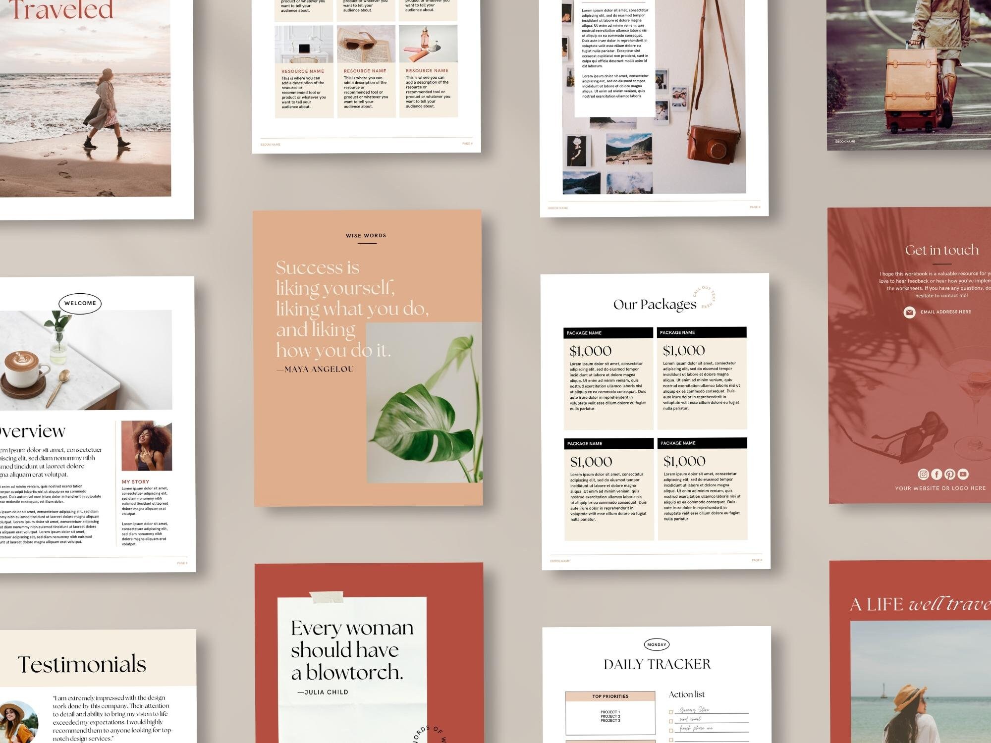 Canva Workbook Template | Canva Ebook Template for Coach or Blogger ...