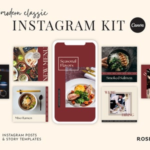 Canva Instagram Templates for Restaurants, Bars and Chefs