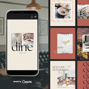 Canva Social Media Templates for Restaurants | Canva Instagram Post and Animated Reels Templates