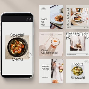 Canva Social Media Templates for Restaurants, Bars and Chefs | Canva Food Instagram Templates