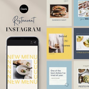 Canva Social Media Templates for Restaurants | Canva Instagram Post and Animated Reels Templates