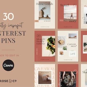Pinterest Templates Canva | Pinterest Pin Templates for Lifestyle, Food and Travel Bloggers