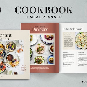 Canva Cookbook Template | Canva Recipe Book Template for Food Bloggers | Minimal and Modern Recipe Ebook