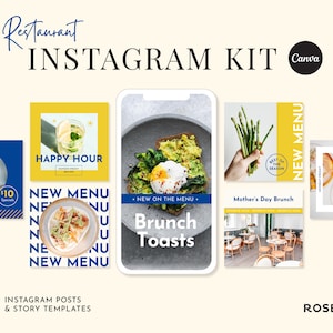 Instagram 4:5 Post Templates für Restaurants, Bars, Köche und Food Blogger | Hergestellt in Leinwand