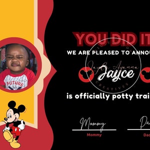 Mickey Mouse Potty Training Chart & Certificate