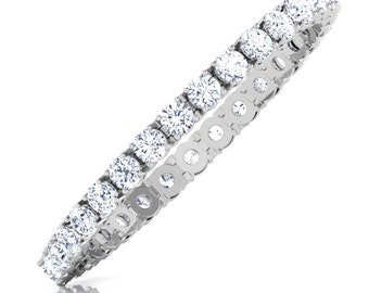 14.15 ct Lab Diamond Solitaire Set in 14k White Gold Luxury Bracelet by Adhyey Brothers