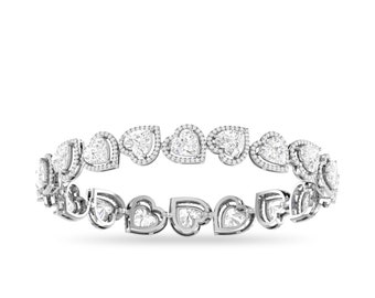 21.02 ct Lab Diamond Solitaire Set in 14k White Gold Luxury Bracelet by Adhyey Brothers