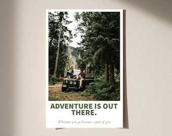 Affiche d'aventure, affiche de Jeep, photo de Forrest, décor d'aventure, décor de voyage, impression de camping, affiche de découverte, salon, imprimable, voyage