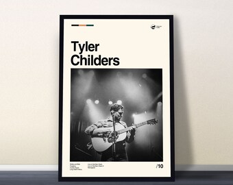 Impresión de Tyler Childers, cartel de Tyler Childers, cartel de música, cartel de música retro, arte minimalista, arte de mediados de siglo, cartel moderno retro, regalo de papá