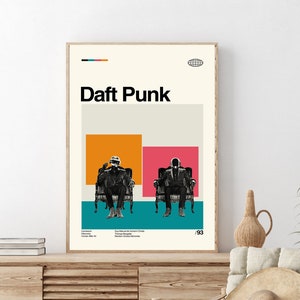 Daft Punk Poster, Human After All, Daft Punk Movie Poster, Daft Punk Movie, Daft Punk Art, Daft Punk Print Art, Film Art, Retro Modern image 2