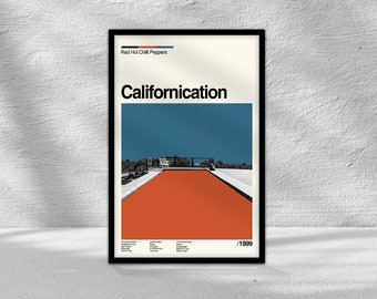 Californication Poster, Californication Print, Vintage Retro Art Print, Wall Art Print, Mid Century Modern, Minimalist Art, Retro Modern