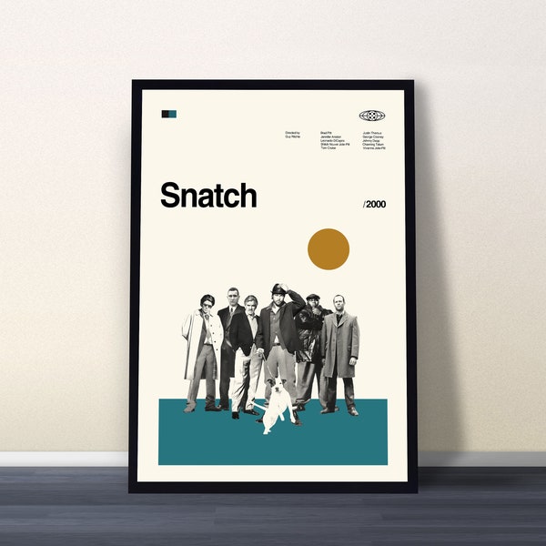 Snatch Movie Poster, Snatch Print, Movie Poster, Midcentury Art, Vintage Poster, Retro Poster, Minimalist Art, Modern Art, Wall Decor