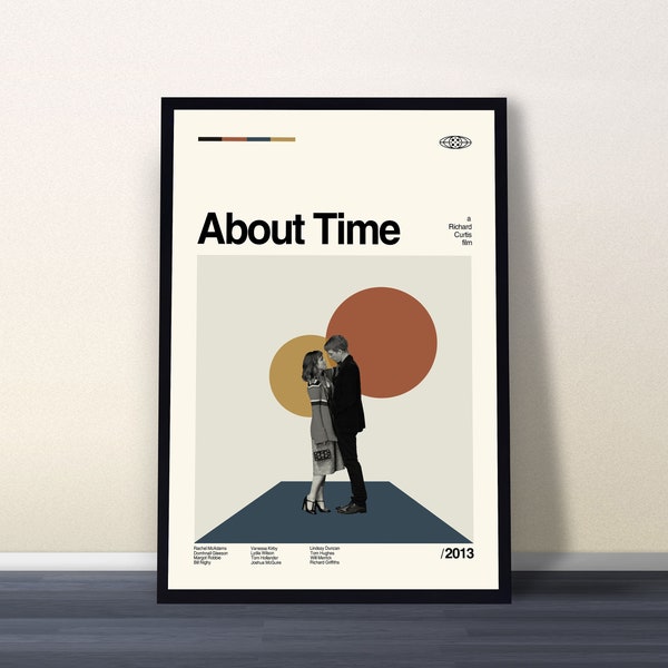 Over tijd poster, over tijd print, Midcentury kunst, minimalistische kunst, filmposter, retro filmposter, filmprint, vintage poster, kunst aan de muur