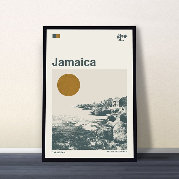 Jamaica Print, Jamaica Wall Art, Jamaica Art Print, Jamaica Poster, Jamaica Photo, Jamaica Photography, Cityscape Painting, Travel Poster