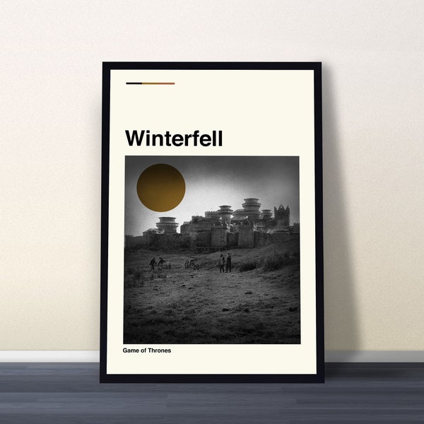 Winterfell Poster, Winterfell Art, Games Of Thrones, Movie Poster, Retro Movie Poster, Vintage Poster, Retro Poster, Minimalist Art