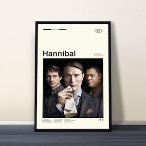 Hannibal Poster, Hannibal Movie Poster, Hannibal Lecter, Minimalist Tv Series Poster, Vintage Retro, Wall Art, Custom Poster, Home Decor image 3