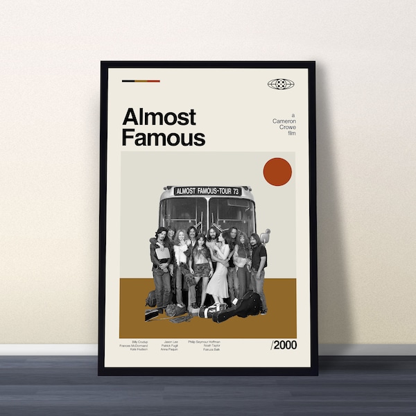 Almost Famous Poster, Cameron Crowe Film, Billy Crudup, Almost Famous Movie , Almost Famous Art, Almost Famous Print, Retro Movie, Photo Art