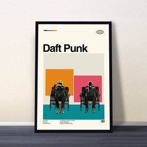 Daft Punk Poster, Human After All, Daft Punk Movie Poster, Daft Punk Movie, Daft Punk Art, Daft Punk Print Art, Film Art, Retro Modern image 3