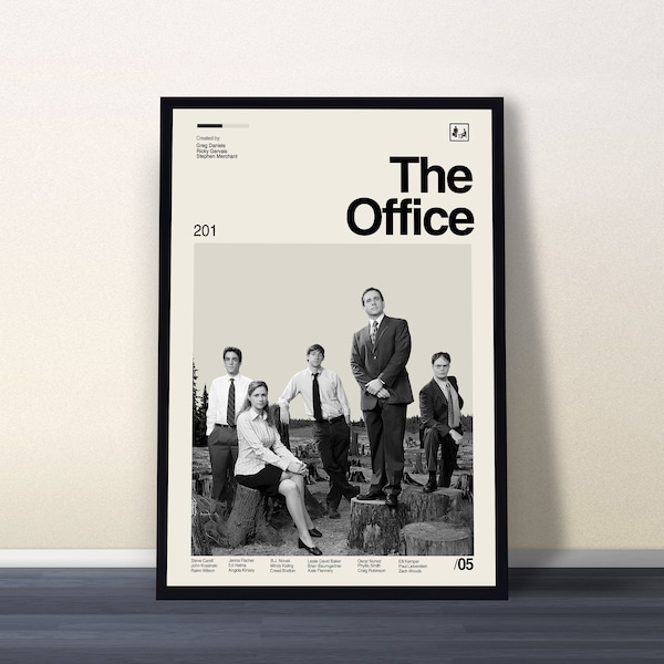 Affiche de la série télévisée The Office, The Office Poster, Art Mid-Century, Art minimaliste, Impression vintage, Poster personnalisé, Décoration d'intérieur, Cadeaux d'anniversaire