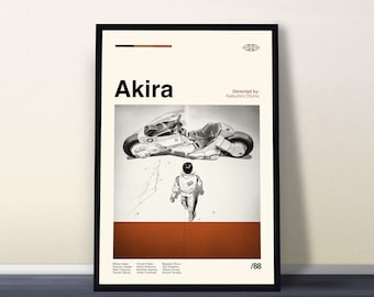Akira Poster, Akira Anime Poster, Akira Movie Poster, Akira Print, Midcentury Art, Minimalist Art, Vintage Poster, Gifts for him, Wall Decor