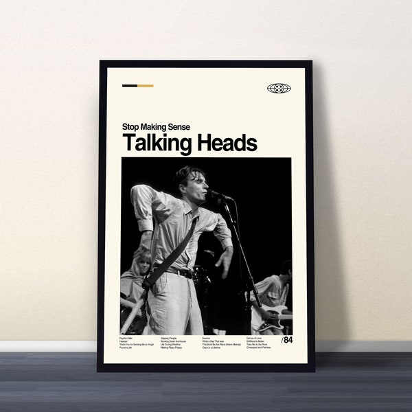 Talking Heads - Stop Making Sense Poster, Talking Heads Print, Midcentury Poster, Retro Modern Art, Minimalist Art, Vintage Poster, Wall Art