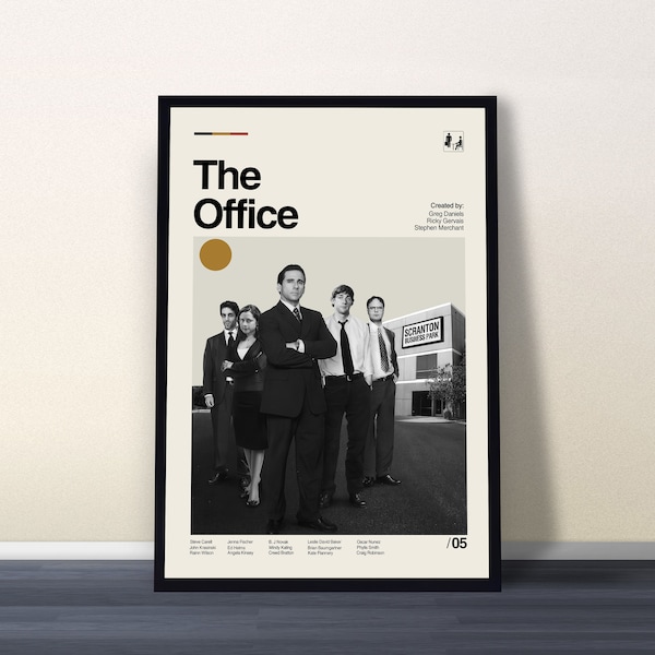 De Office Poster, de Office TV Series Poster, minimalistische kunst, Mid Century Poster, afdrukbare kunst, digitale kunst, kunst aan de muur, cadeau voor hem