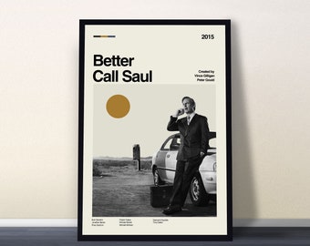 Better Call Saul Poster, Tv Series Poster, Movie Poster, Midcentury Art, Minimalist Art, Vintage Poster, Retro Poster, Gifts for him