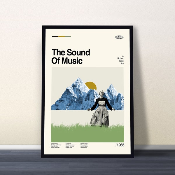 The Sound Of Music Poster, Movie Poster, Retro Film Poster, Minimalist Art, Midcentury Art, Retro Modern Poster, Vintage Poster, Dad Gifts