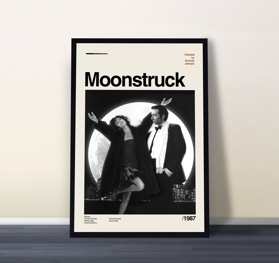 Moonstruck Poster, Moonstruck Print, Movie Poster, Midcentury Art ...