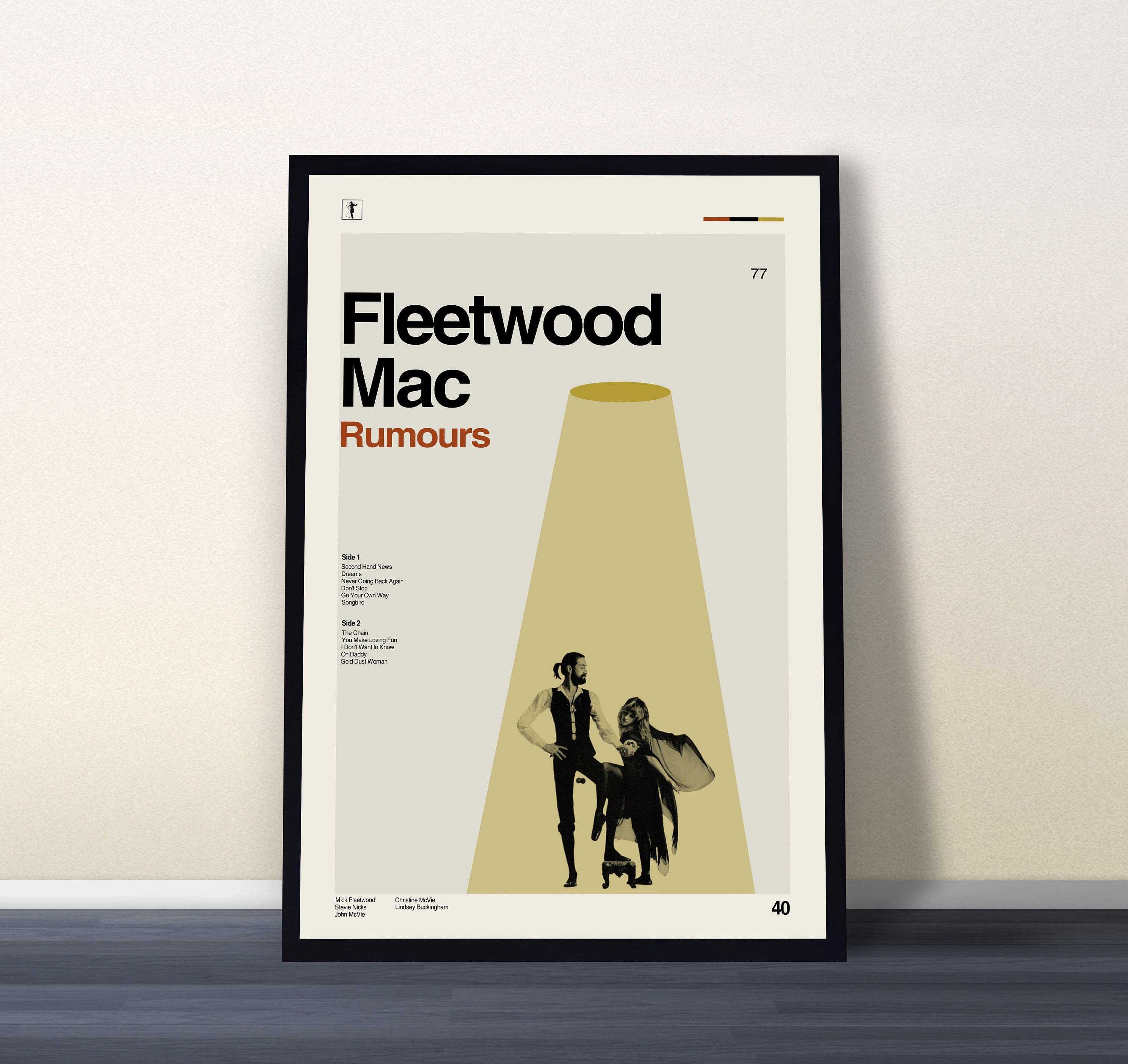 MICK FLEETWOOD: RUMOURS STAGE AND ALBUM COVER-WORN HANGING WOODEN BALLS AND  SIGNED ART PRINT