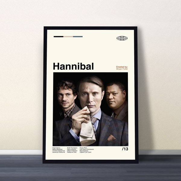 Hannibal Poster, Hannibal Filmposter, Hannibal Lecter, Minimalistisches Tv-Serienposter, Vintage Retro, Wandkunst, individuelles Poster, Wohnkultur