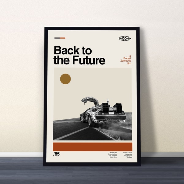 Back To The Future Poster, Robert Zemeckis, Midcentury Art, Minimalist Art, Vintage Poster, Movie Poster, Retro Poster, Home Decor
