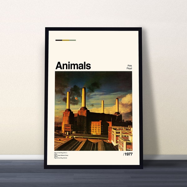 Animals Pink Floyd Album Cover Poster Print, Pink Floyd Poster, Animals Album Poster, Poster Wall Art, Album Cover Poster