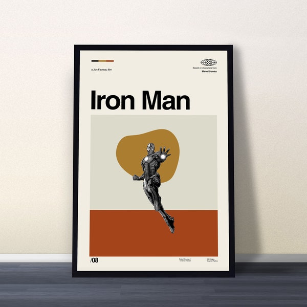 Iron Man Poster, Iron Man Print, Minimalist Poster, Vintage Print, Midcentury Poster, Vintage Wall Art, Retro Poster, Home Decor, Dad Gifts