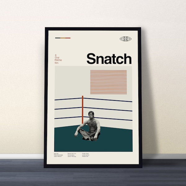 Snatch Movie Poster, Snatch Print, Movie Poster, Midcentury Art, Vintage Poster, Retro Poster, Minimalist Art, Modern Art, Wall Decor