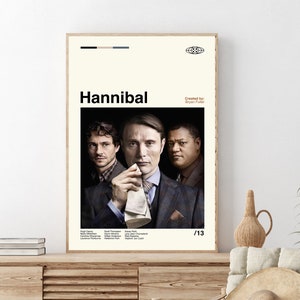 Hannibal Poster, Hannibal Movie Poster, Hannibal Lecter, Minimalist Tv Series Poster, Vintage Retro, Wall Art, Custom Poster, Home Decor image 2