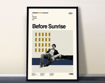 Before Sunrise Poster, Richard Linklater, Before Sunrise Movie, Before Sunrise Movie Poster, Before Sunrise Print, Retro Movie, Retro Modern