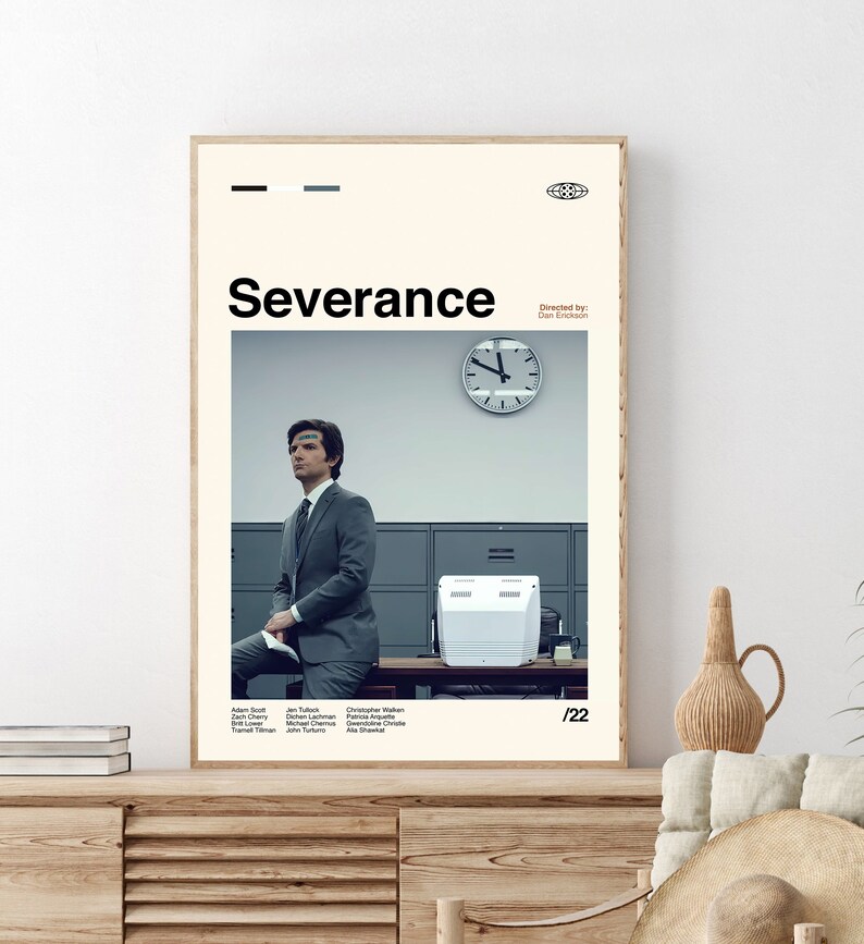 Severance Poster, Dan Erickson, Minimalist Tv Series, Vintage Retro Art