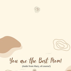 Catholic Mothers Day or Birthday Card Digital Download - Mary