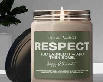 Happy Retirement Personalized Candle Gift, Work colleague leaving gift, coworker retirement candle, new job present for colleague