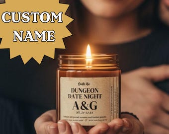 DnD Couple Candle Gift, Dungeon Master Present, Gamer Gift for DnD Players, RPG DnD Birthday Gift, Eco-Friendly Candle, Roleplay Candle