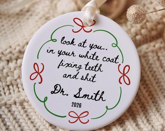 Personalized dentist White Coat Ceremony Ornament, Custom Medical Nursing Dental Student Gift, School Graduation Gift, Future Dentist Gift