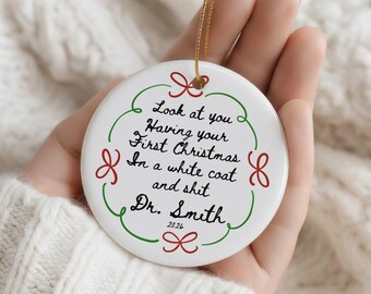 Funny White Coat Ceremony Ornament, Personalized Future Dentist Christmas Gift, Dental Student Keepsake, First White Coat