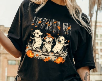 Opossum Ghost Comfort Farben Shirt, süßes Herbst Gruseliges Saison Angry Opossum T-Shirt, lustiges Tierliebhaber T-Shirt, einzigartiges Geschenk für Opossum Liebhaber